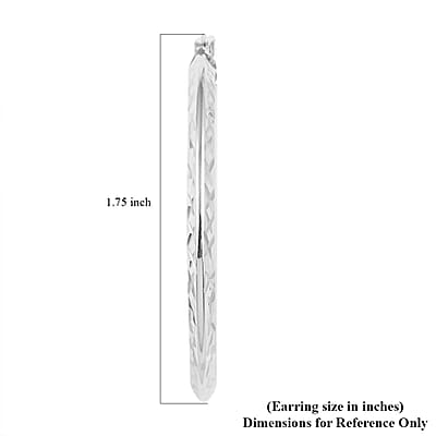 Sterling Silver Hammered Texture Hoop Earrings 3.80 Grams