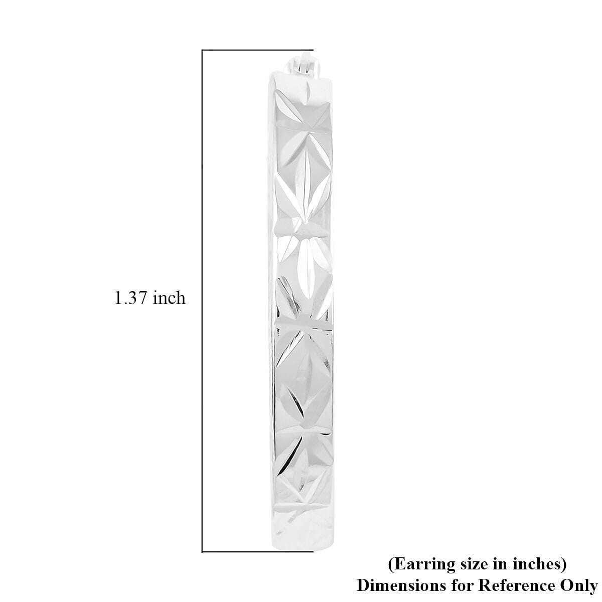 Sterling Silver Diamond-Cut Hoop Earrings (3.50 g) image number 4