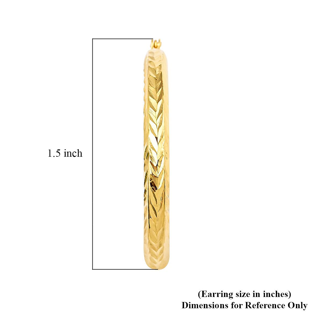 14K Yellow Gold Over Sterling Silver Hammered Hoop Earrings 2.90 Grams image number 4