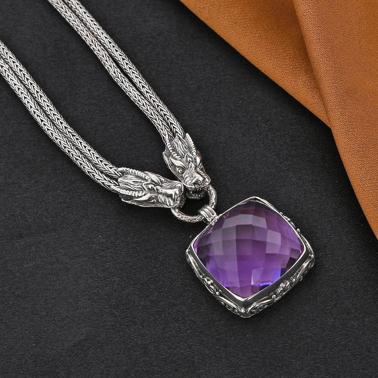 Amethyst on sale dragon necklace