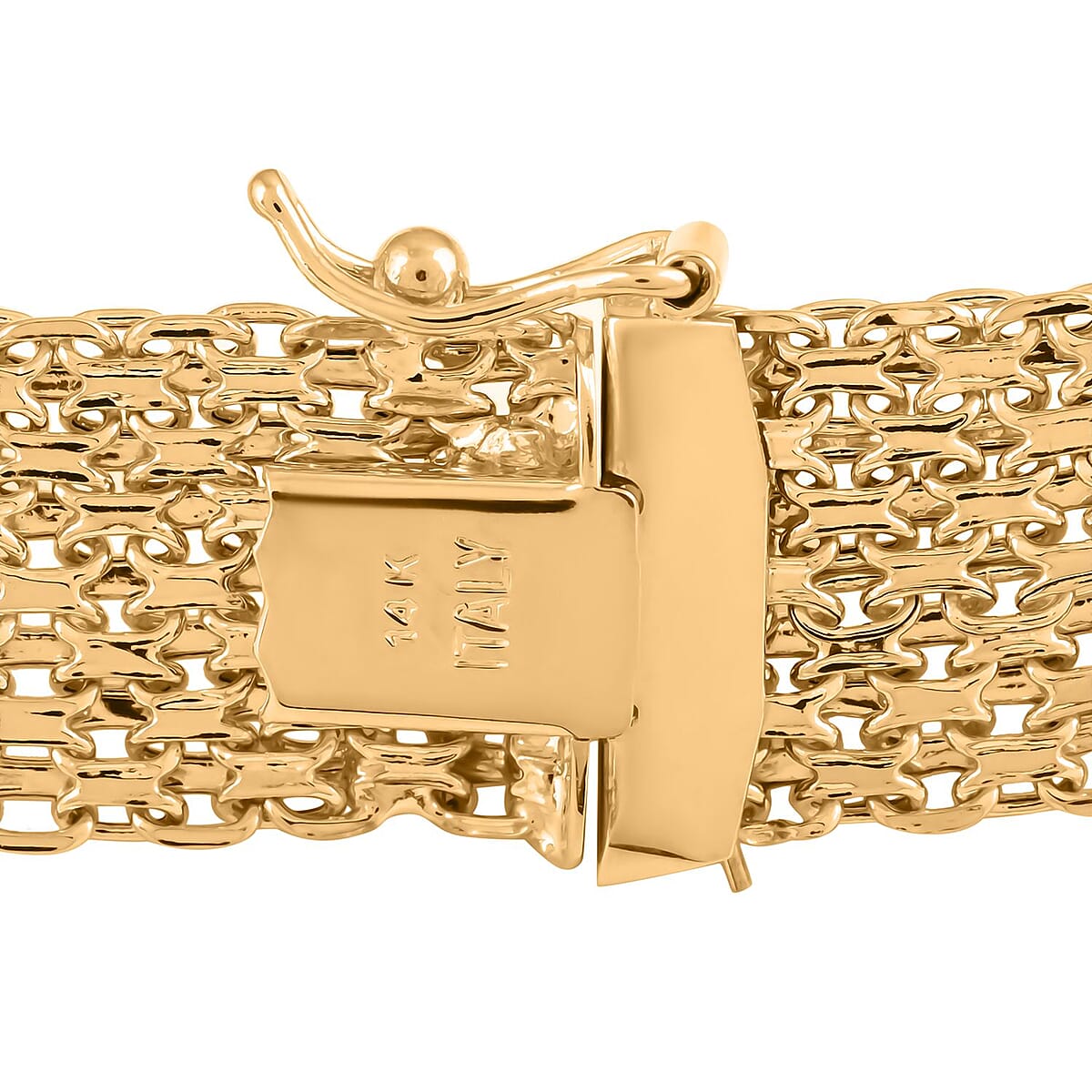Maestro Gold Collection Italian 14K Yellow Gold 12.5mm Bismark Bracelet (7.50 In) 7.90 Grams image number 3