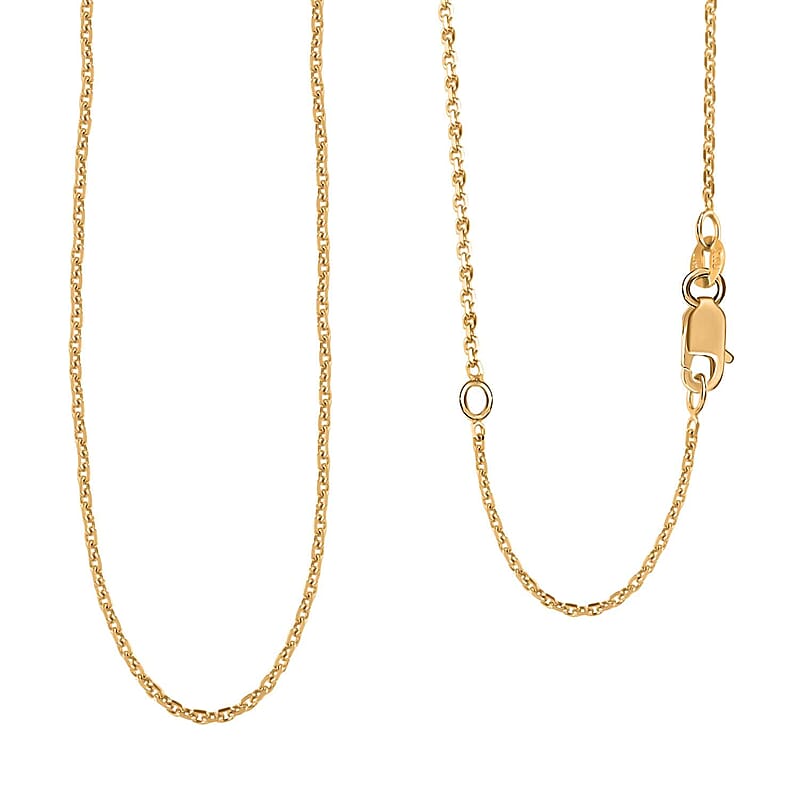 Maestro Gold Collection Italian 14K Yellow Gold 1.5mm Diamond-Cut Link Necklace 22 Inches 3 Grams