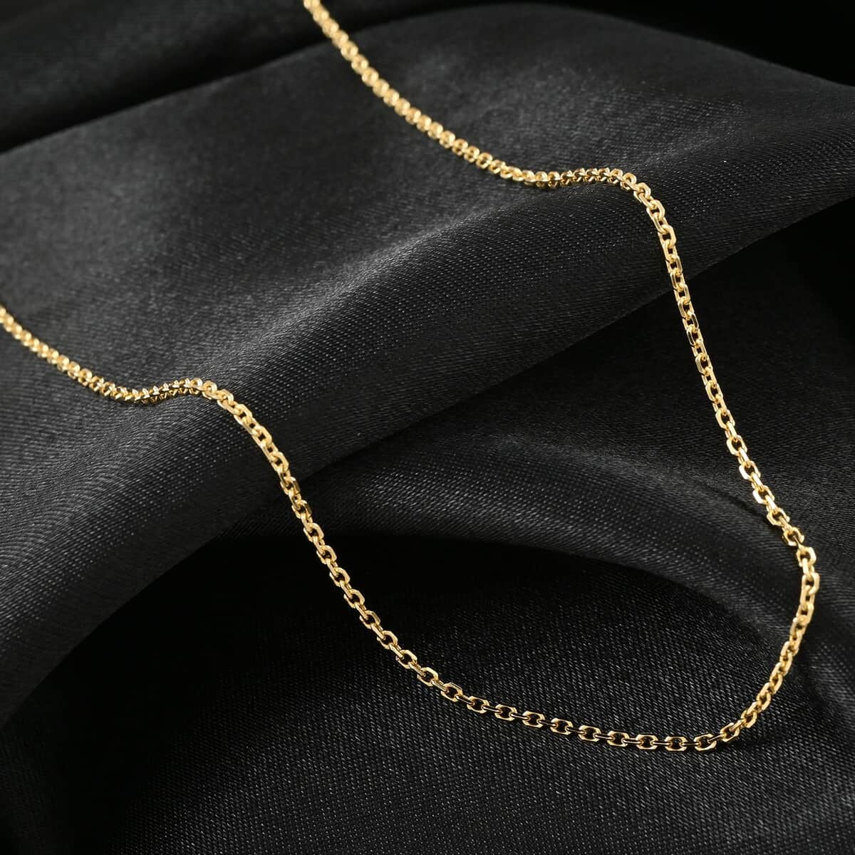 Maestro Gold Collection Italian 14K Yellow Gold 1.5mm Diamond-Cut Link Necklace 22 Inches 3 Grams image number 1