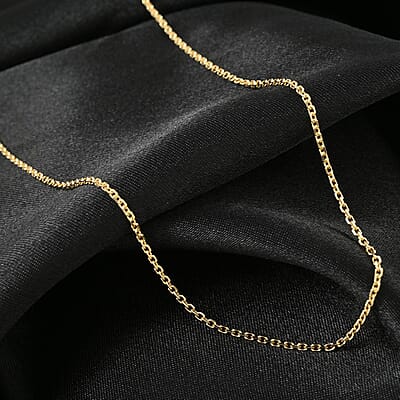 Maestro Gold Collection Italian 14K Yellow Gold 1.5mm Diamond-Cut Link Necklace 22 Inches 3 Grams
