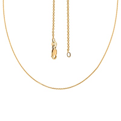 Maestro Gold Collection Italian 14K Yellow Gold 1.5mm Diamond-Cut Link Necklace 22 Inches 3 Grams
