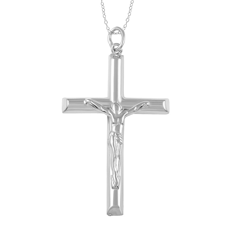 Sterling Silver Crucifix Cross Pendant Necklace 18 inches 3 Grams