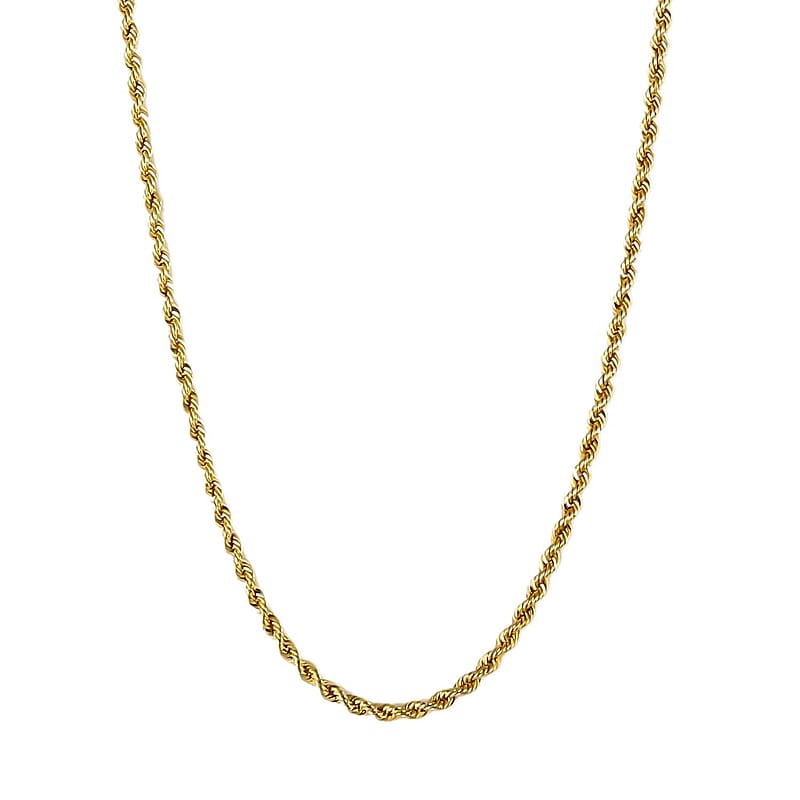 Italian 10K Yellow Gold 3mm Rope Necklace 22 Inches 4.90 Grams