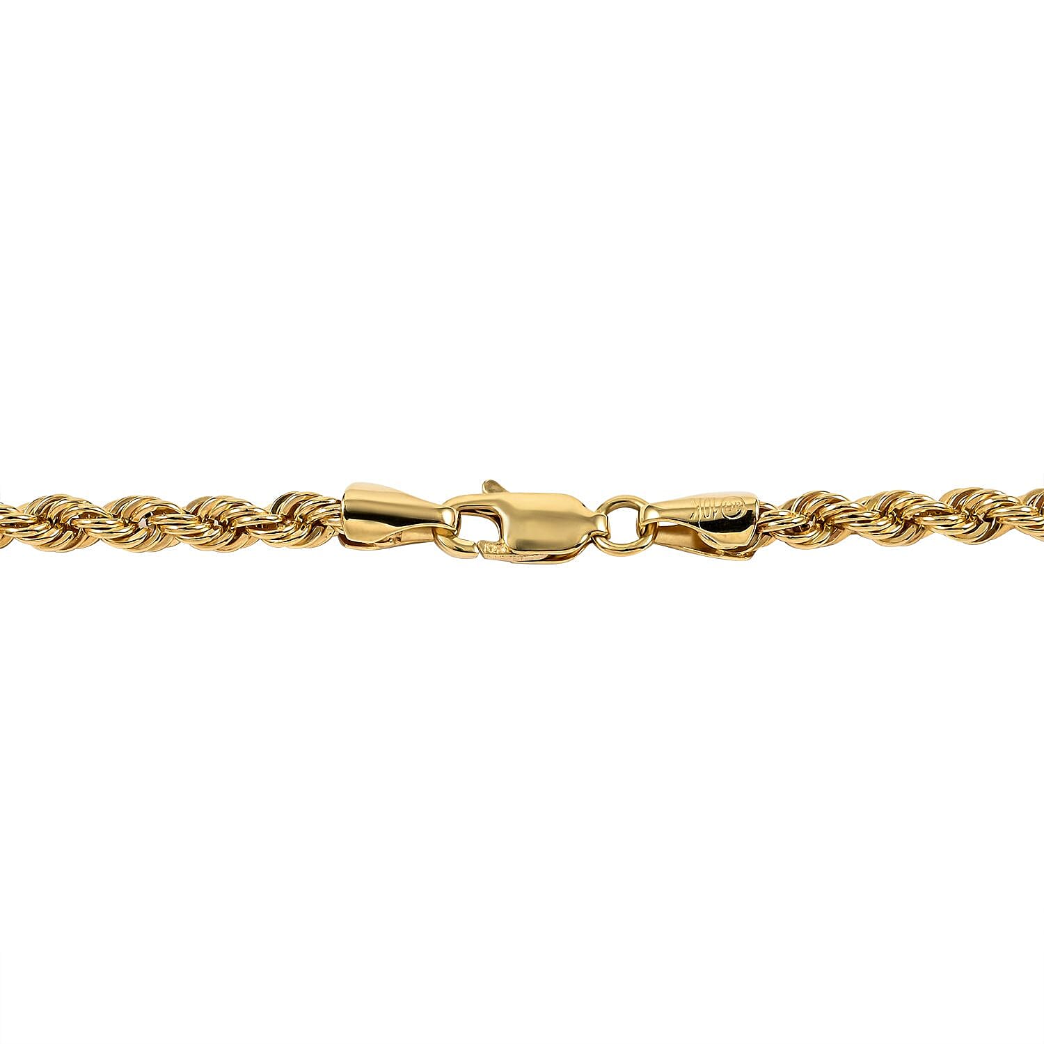 Italian 10K Yellow Gold 3mm Rope Necklace 22 Inches 4.90 Grams