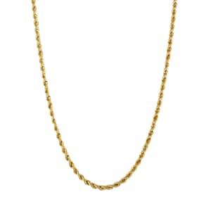 Italian 10K Yellow Gold 3mm Rope Necklace 24 Inches 5.40 Grams
