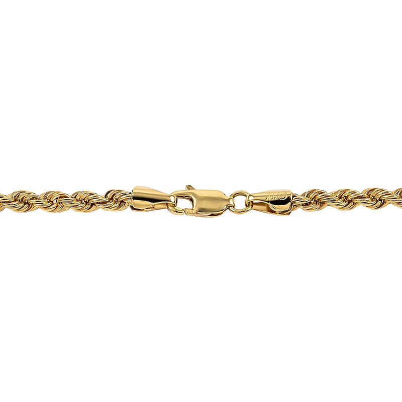 3mm Rope Chain Necklace in 10K Yellow Gold 4.20 Grams 22 Inches