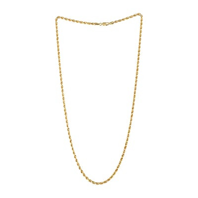 3mm Rope Chain Necklace in 10K Yellow Gold 4.20 Grams 22 Inches