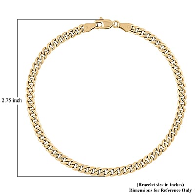 Italian 10K Yellow Gold 4mm Miami Cuban Bracelet (8.00 In)
