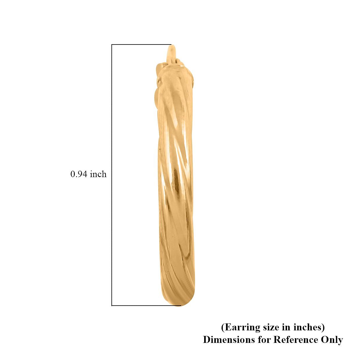 Italian 10K Yellow Gold Twisted Hoop Earrings 1.15 Grams image number 3