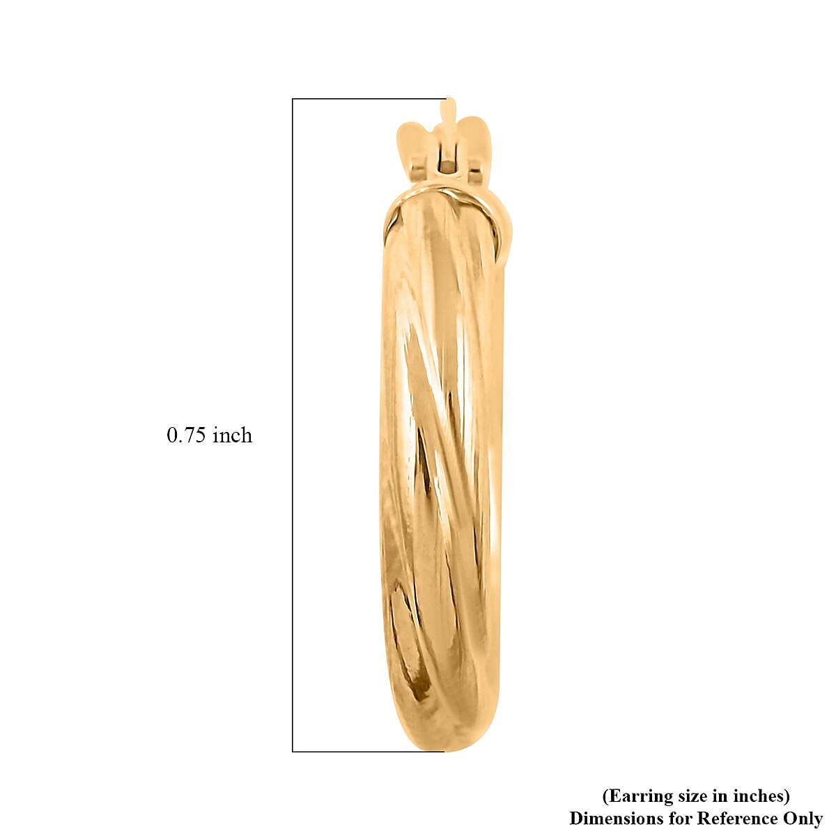 Italian 10K Yellow Gold Twisted Hoop Earrings 0.95 Grams image number 3