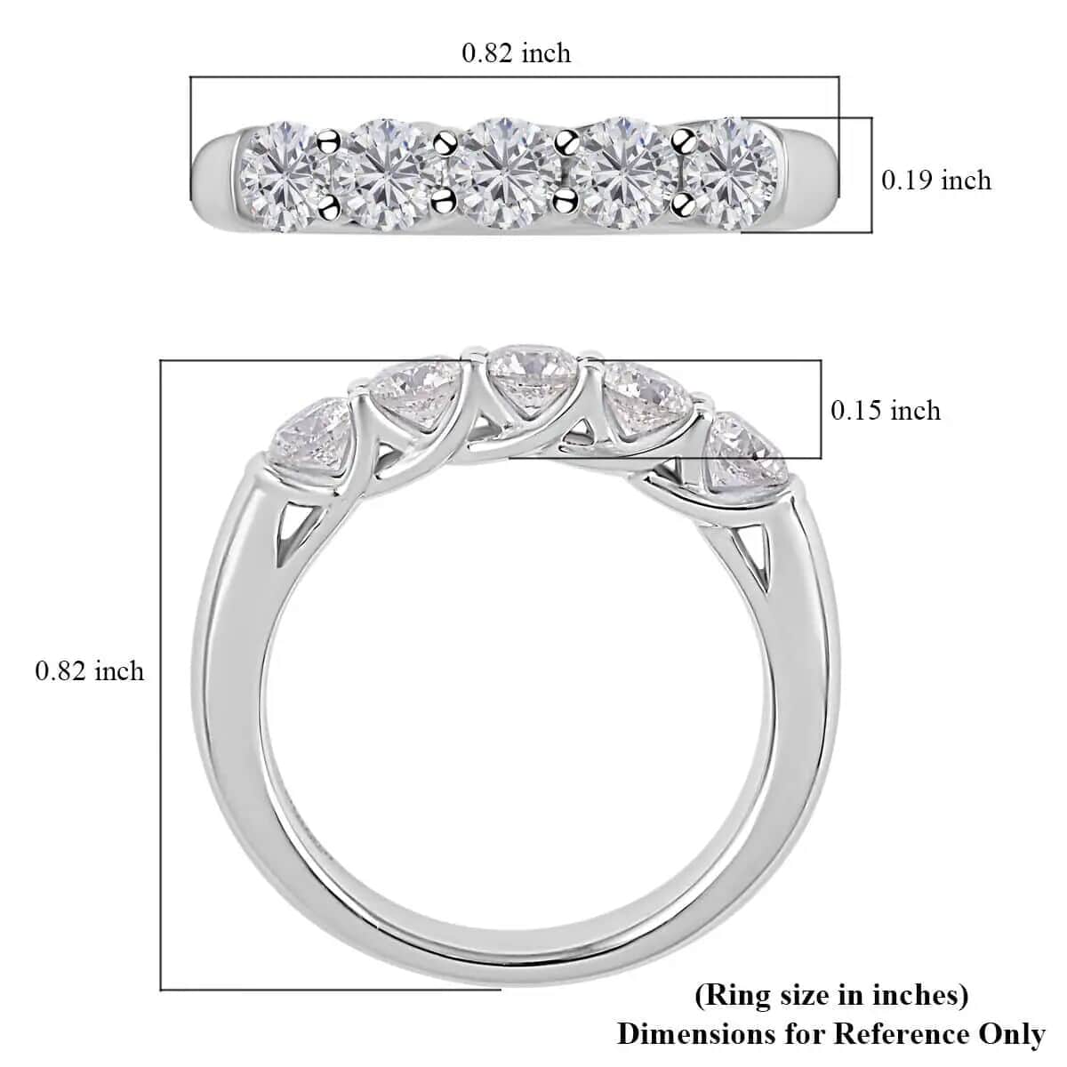 Modani G VVS2 Natural Diamond 1.00 ctw Ring in 950 Platinum (Size 6.0) 8 Grams image number 6