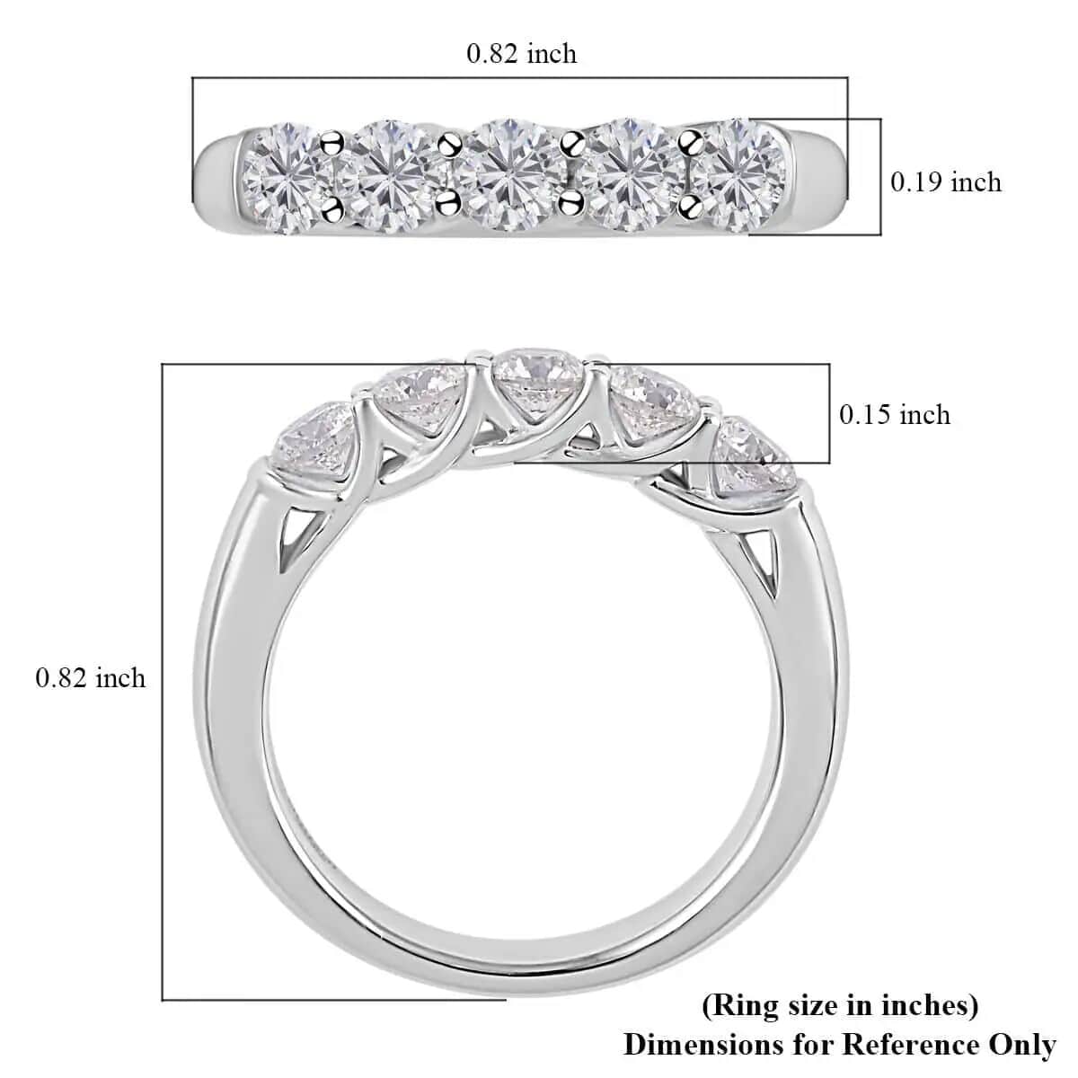 Modani 950 Platinum Natural Diamond G VVS2 Ring (Size 7.0) 8 Grams 1.00 ctw