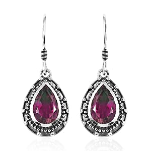 Artisan Crafted Watermelon Quartz (Triplet) Earrings in Sterling Silver 6.75 ctw