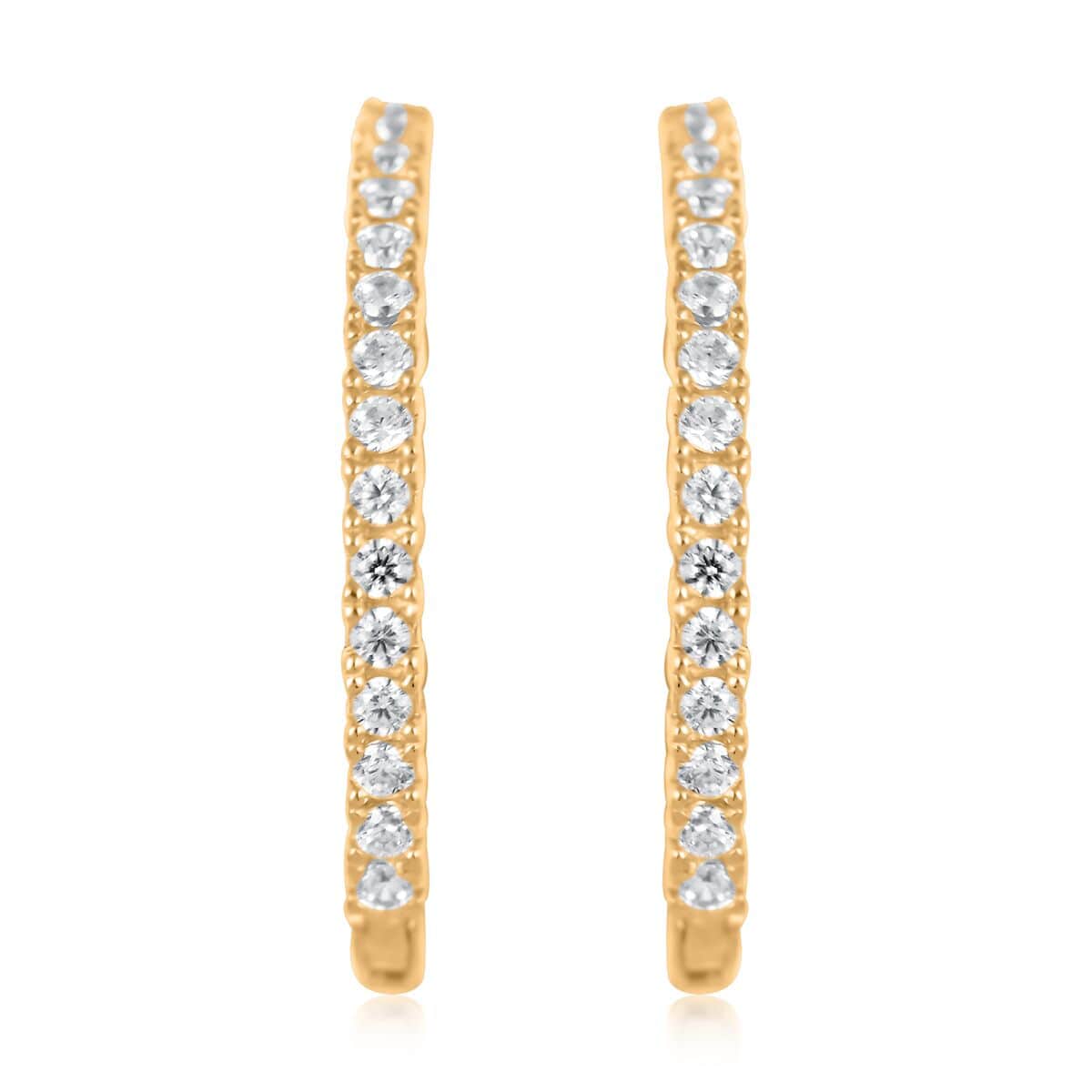 Buy 14K Yellow Gold Simulated Diamond Endless Hoop Earrings 0.25 ctw at ...