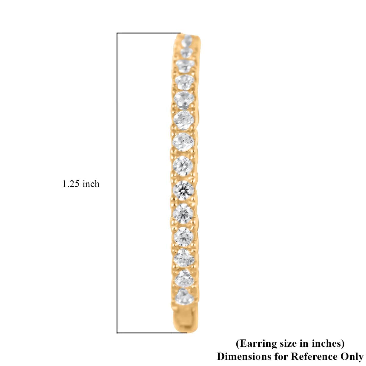 14K Yellow Gold Simulated Diamond Endless Hoop Earrings 0.25 ctw image number 4