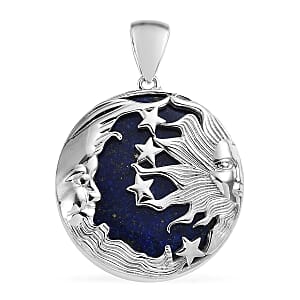 Lapis Lazuli Celestial Pendant in Platinum Over Copper with Magnet 60.85 ctw