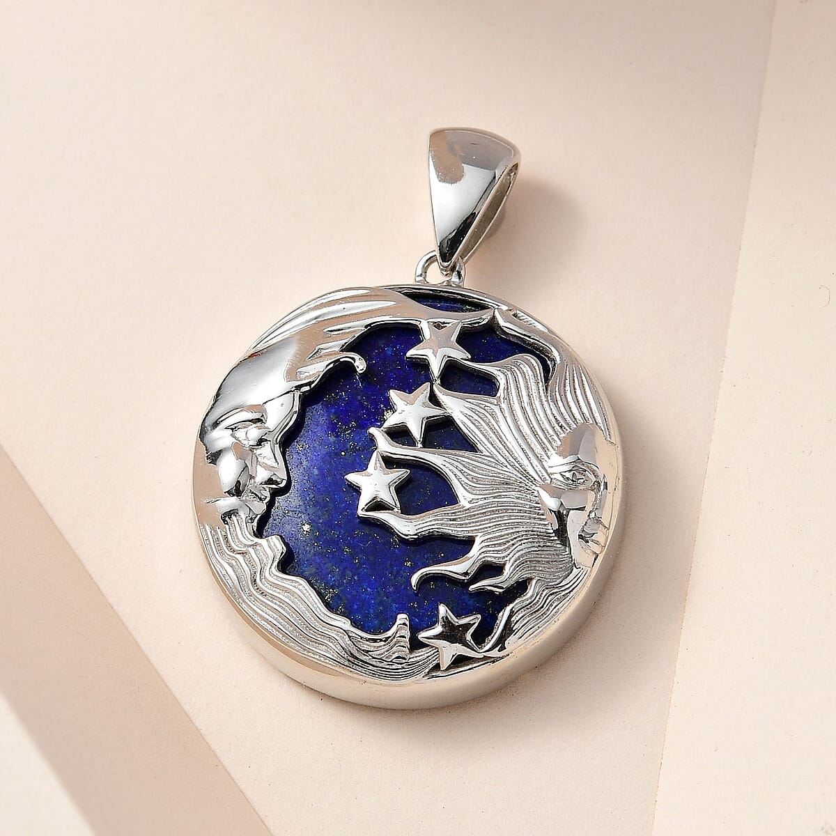 Lapis Lazuli Celestial Pendant in Platinum Over Copper with Magnet 60.85 ctw image number 1
