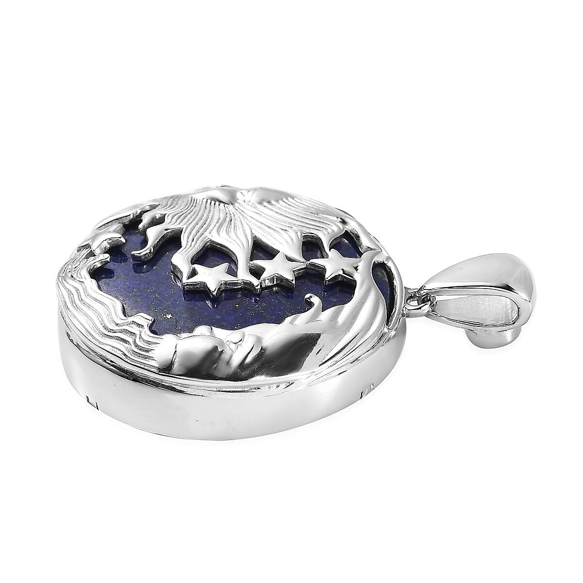 Lapis Lazuli Celestial Pendant in Platinum Over Copper with Magnet 60.85 ctw image number 3