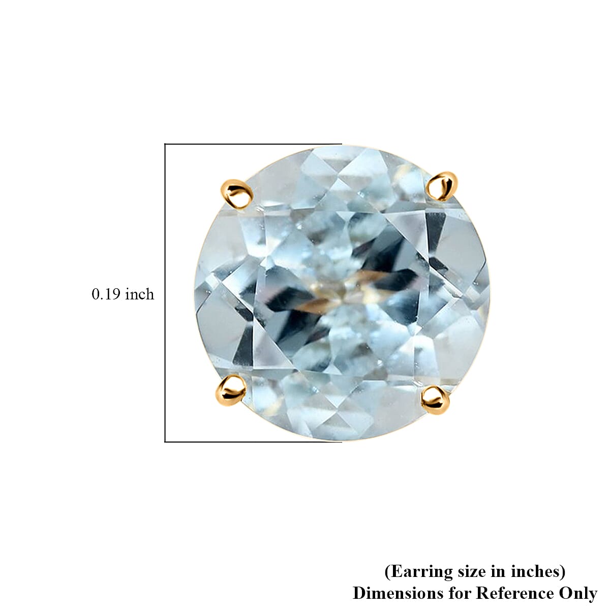 Aquamarine Stud Earrings, Solitaire Earrings, Solitaire Studs, Aquamarine Earrings, 14K Yellow Gold Earrings 1.50 ctw image number 4