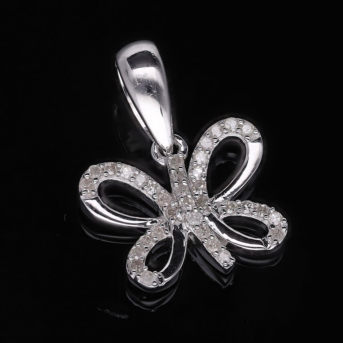 White Diamond 0.15 ctw Pendant in Platinum Over Sterling Silver image number 1