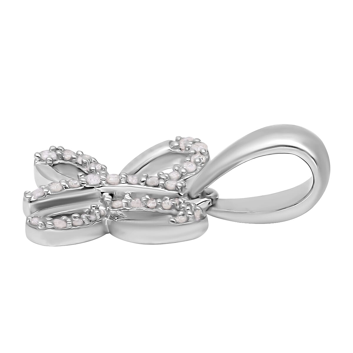 White Diamond 0.15 ctw Pendant in Platinum Over Sterling Silver