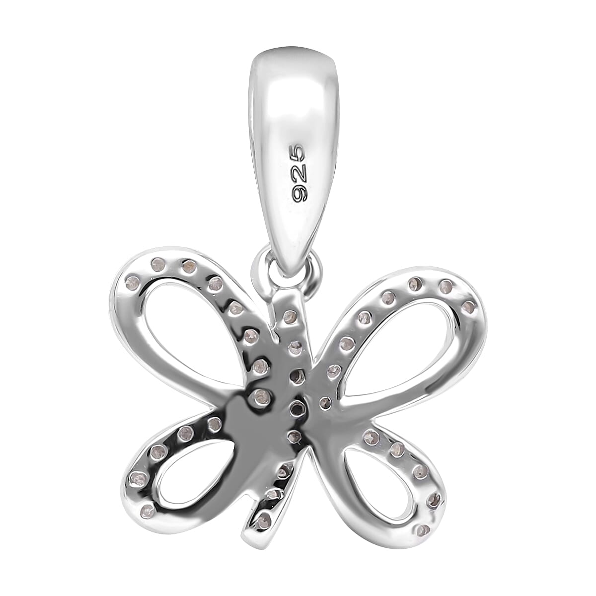 White Diamond 0.15 ctw Pendant in Platinum Over Sterling Silver