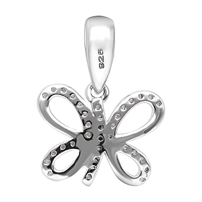 White Diamond 0.15 ctw Pendant in Platinum Over Sterling Silver