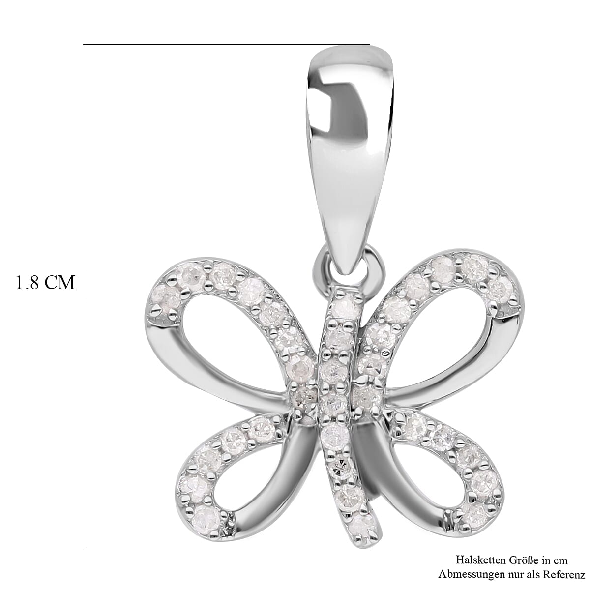 White Diamond 0.15 ctw Pendant in Platinum Over Sterling Silver