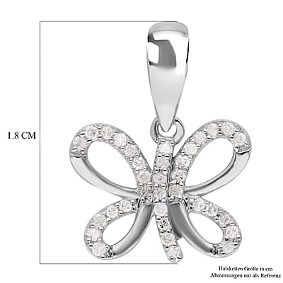 White Diamond 0.15 ctw Pendant in Platinum Over Sterling Silver