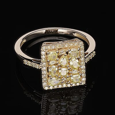 SGL Certified Luxoro 14K Yellow Gold Natural Yellow Diamond I2-I3 Ring (Size 10.0) 1.00 ctw