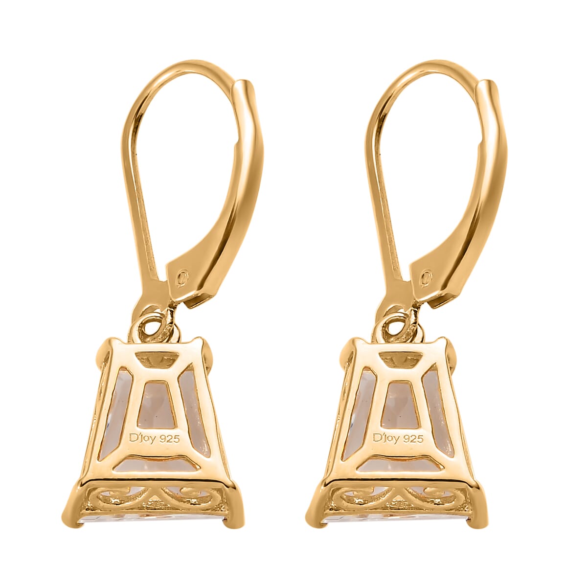 White Topaz Lever Back Earrings in Vermeil Yellow Gold Over Sterling Silver 6.65 ctw image number 3