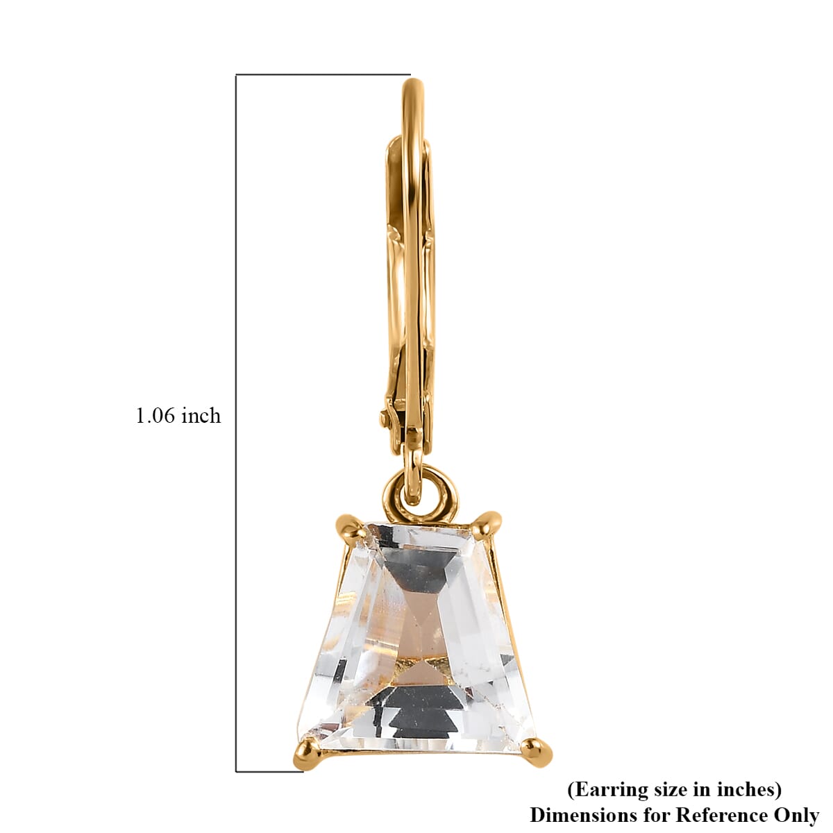 White Topaz Lever Back Earrings in Vermeil Yellow Gold Over Sterling Silver 6.65 ctw image number 4