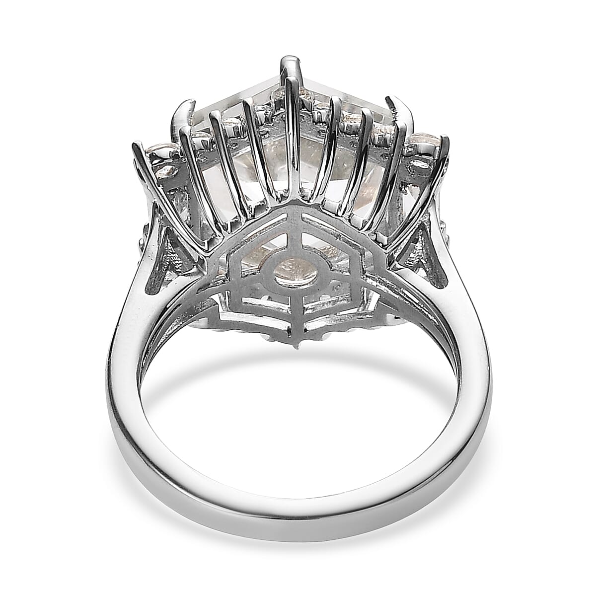 White Topaz Ring in Platinum Over Sterling Silver 5.50 ctw image number 4