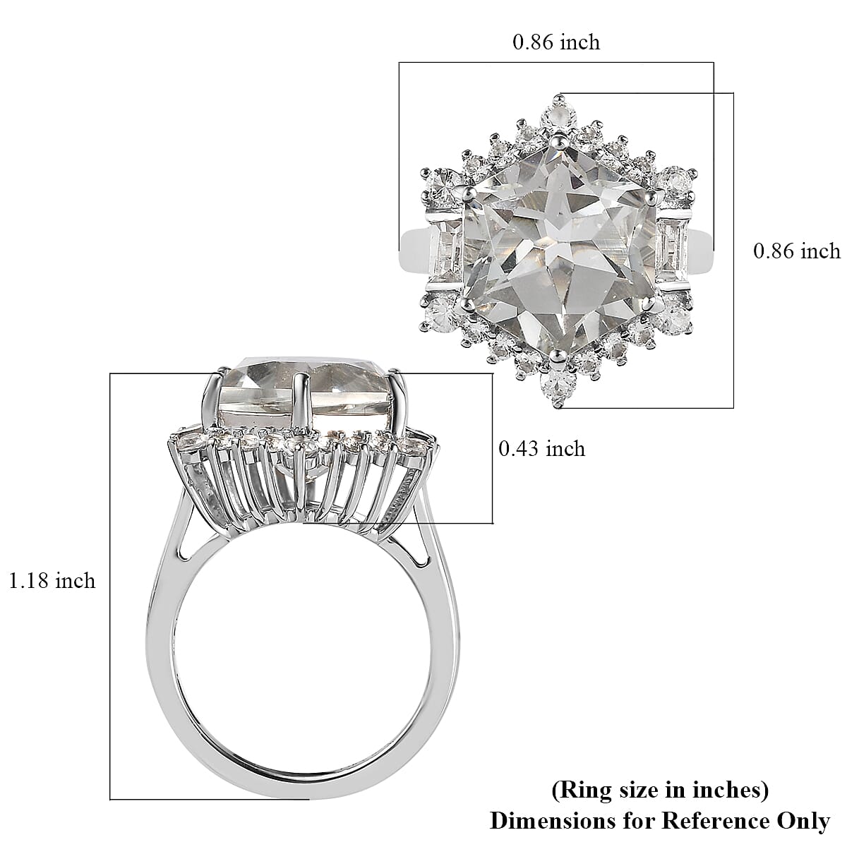 White Topaz Ring in Platinum Over Sterling Silver 5.50 ctw image number 5