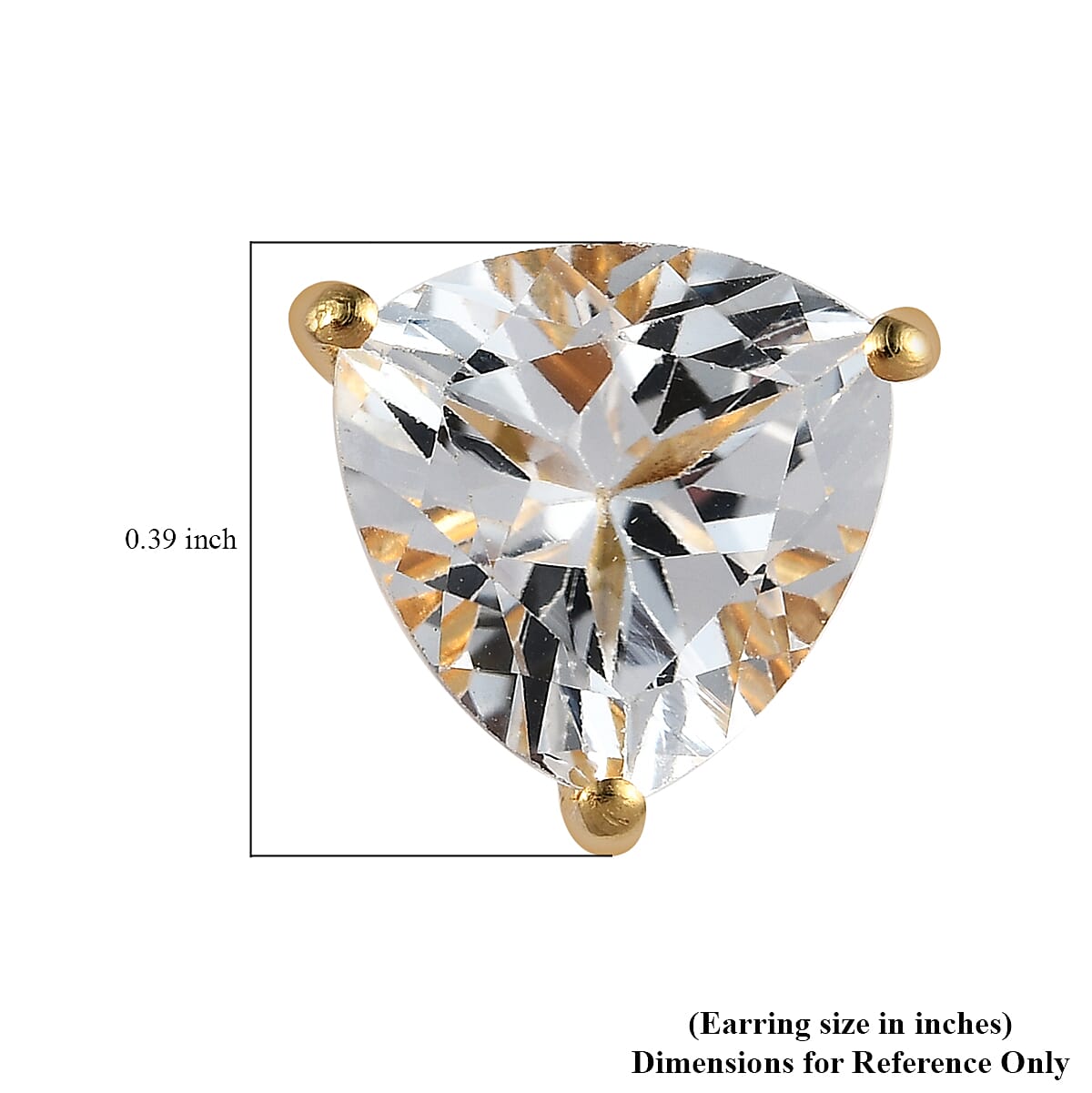 White Topaz Stud Earrings in Vermeil Yellow Gold Over Sterling Silver 5.65 ctw