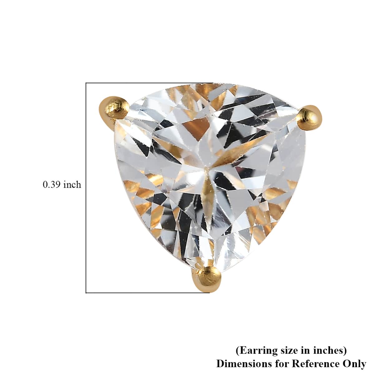 White Topaz Stud Earrings in Vermeil Yellow Gold Over Sterling Silver 5.65 ctw image number 4