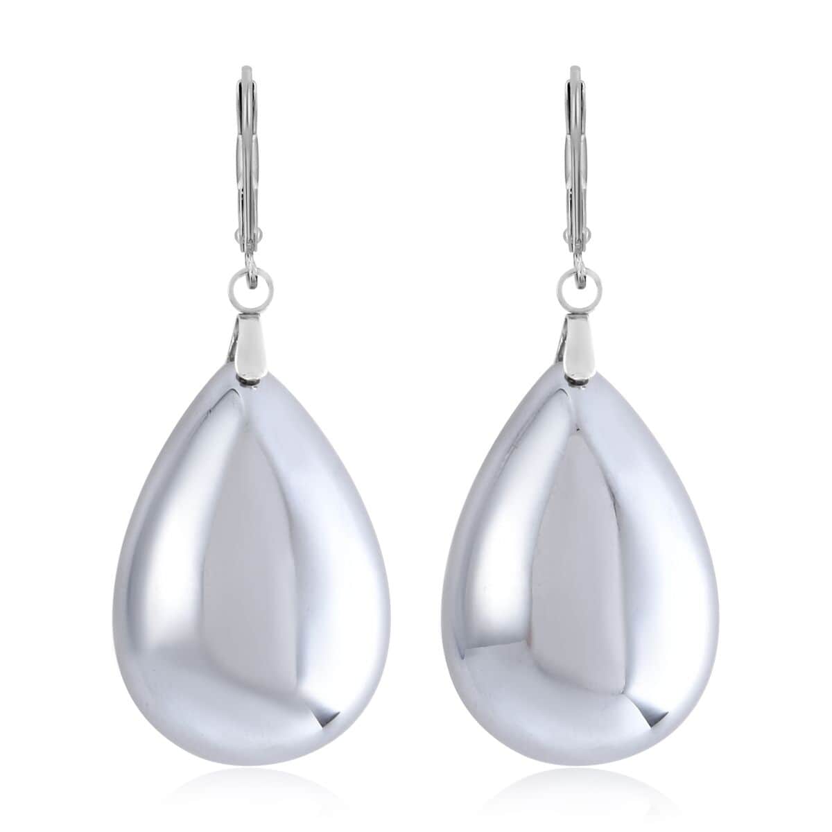 Terahertz Pear Shape Earrings in Stainless Steel 57.50 ctw image number 0