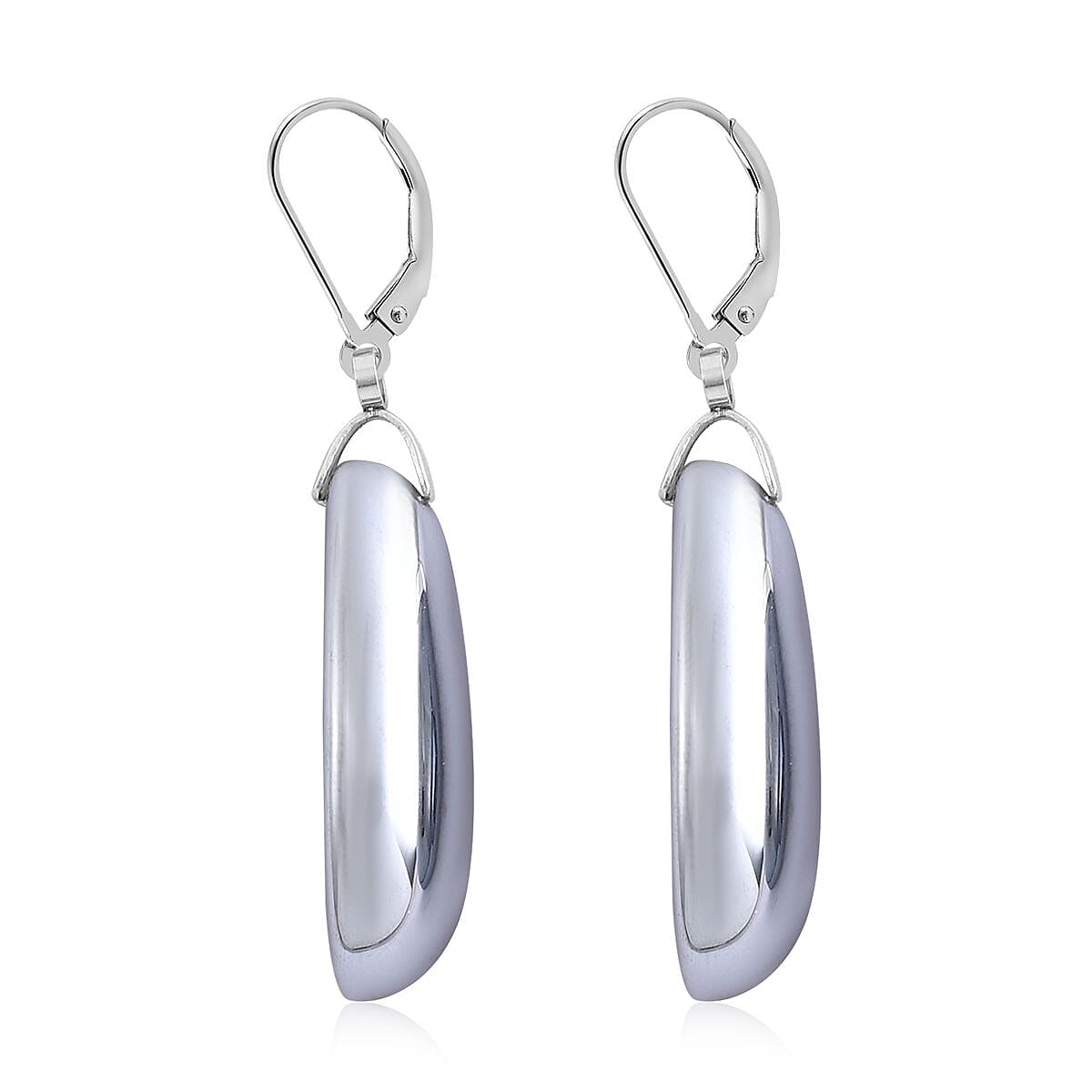 Terahertz Pear Shape Earrings in Stainless Steel 57.50 ctw