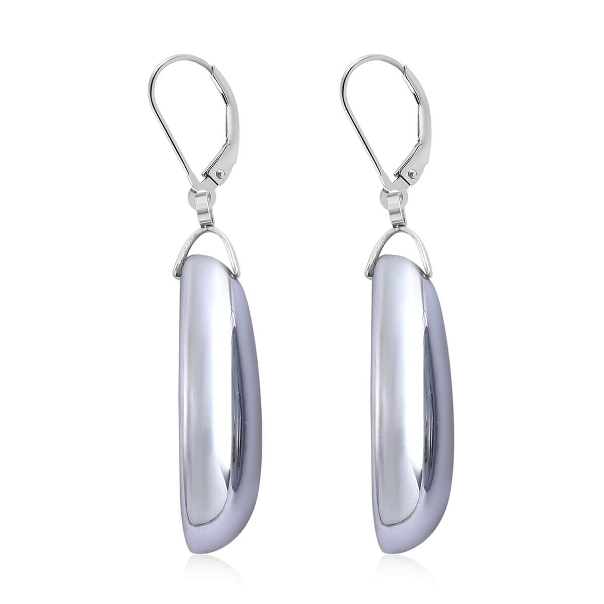 Terahertz Pear Shape Earrings in Stainless Steel 57.50 ctw image number 3