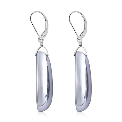 Terahertz Pear Shape Earrings in Stainless Steel 57.50 ctw