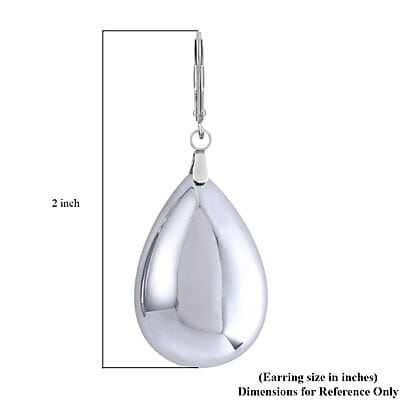 Terahertz Pear Shape Earrings in Stainless Steel 57.50 ctw