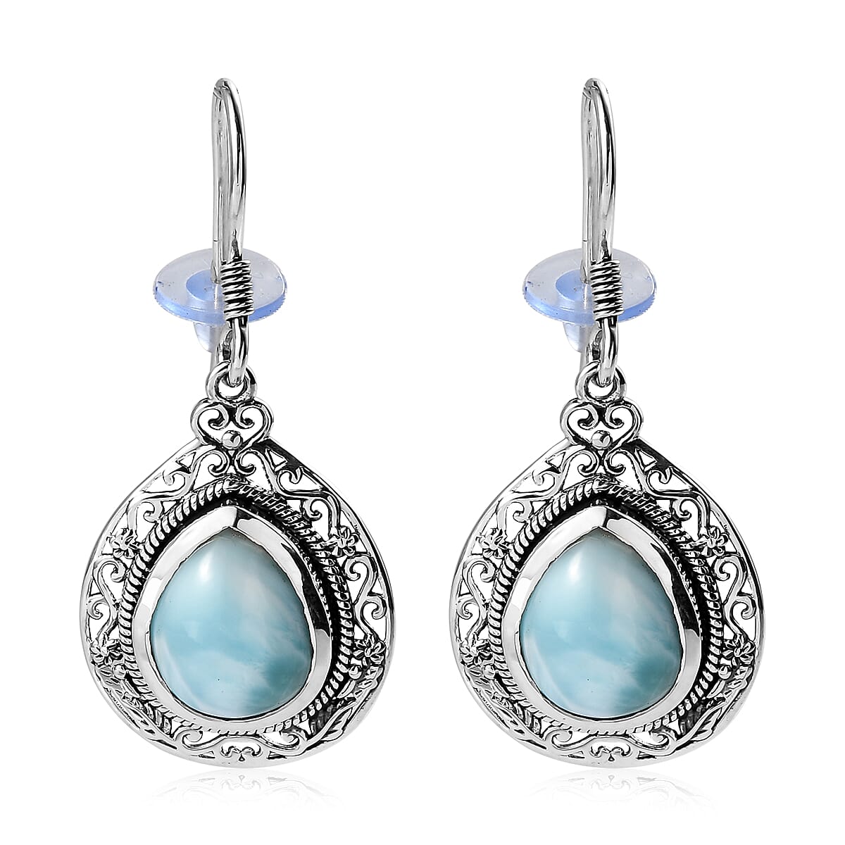 TLV Artisan Crafted Larimar Earrings in Sterling Silver 10.85 ctw image number 0