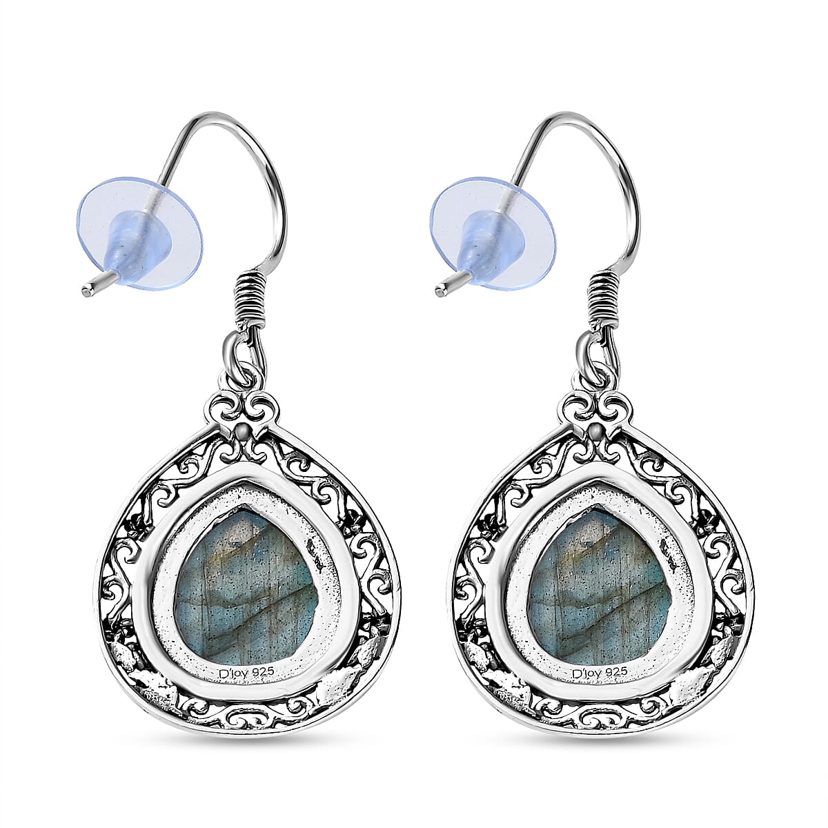 Artisan Crafted Malagasy Labradorite Earrings in Sterling Silver 11.40 ctw image number 3