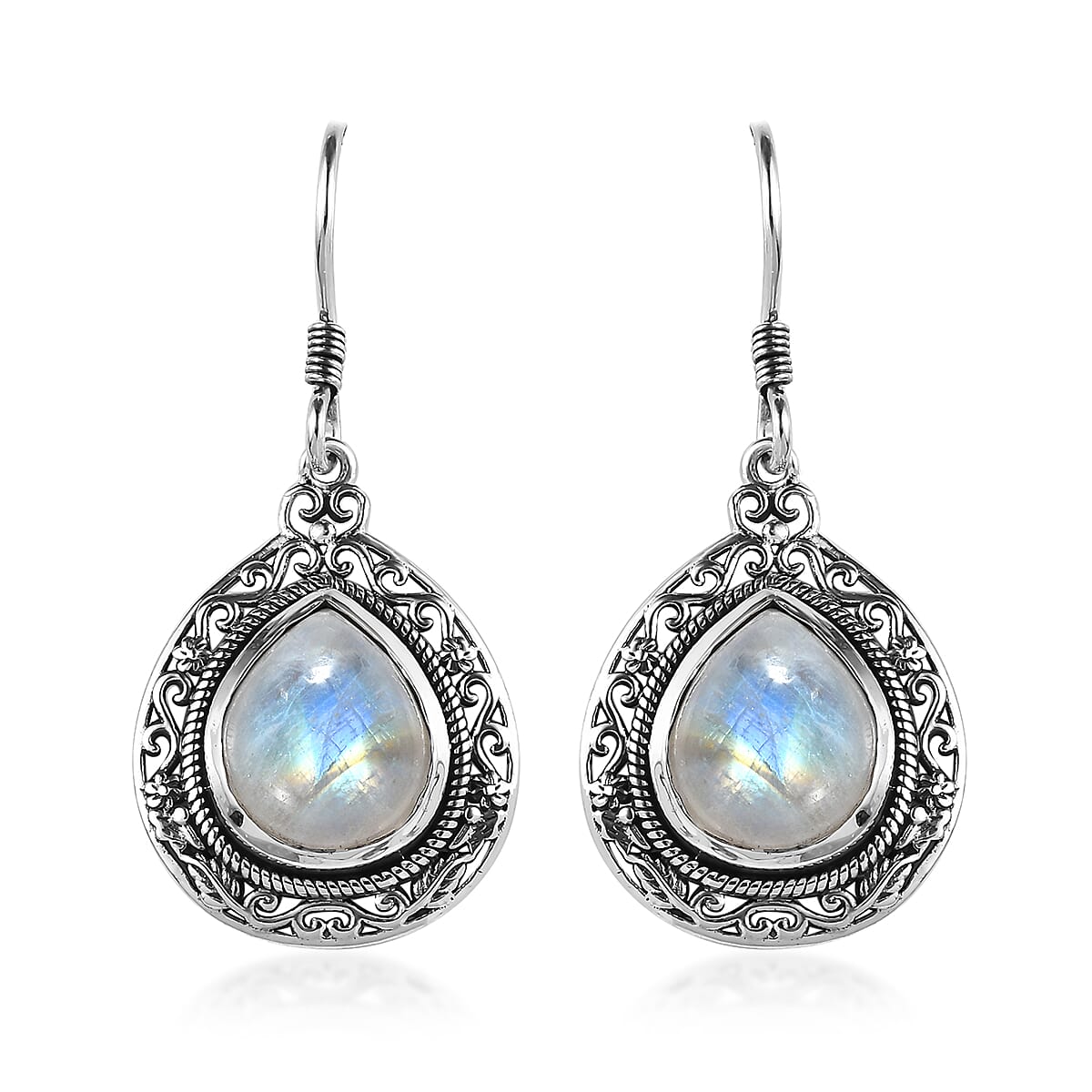 Artisan Crafted Kuisa Rainbow Moonstone Earrings in Sterling Silver 10.75 ctw image number 0