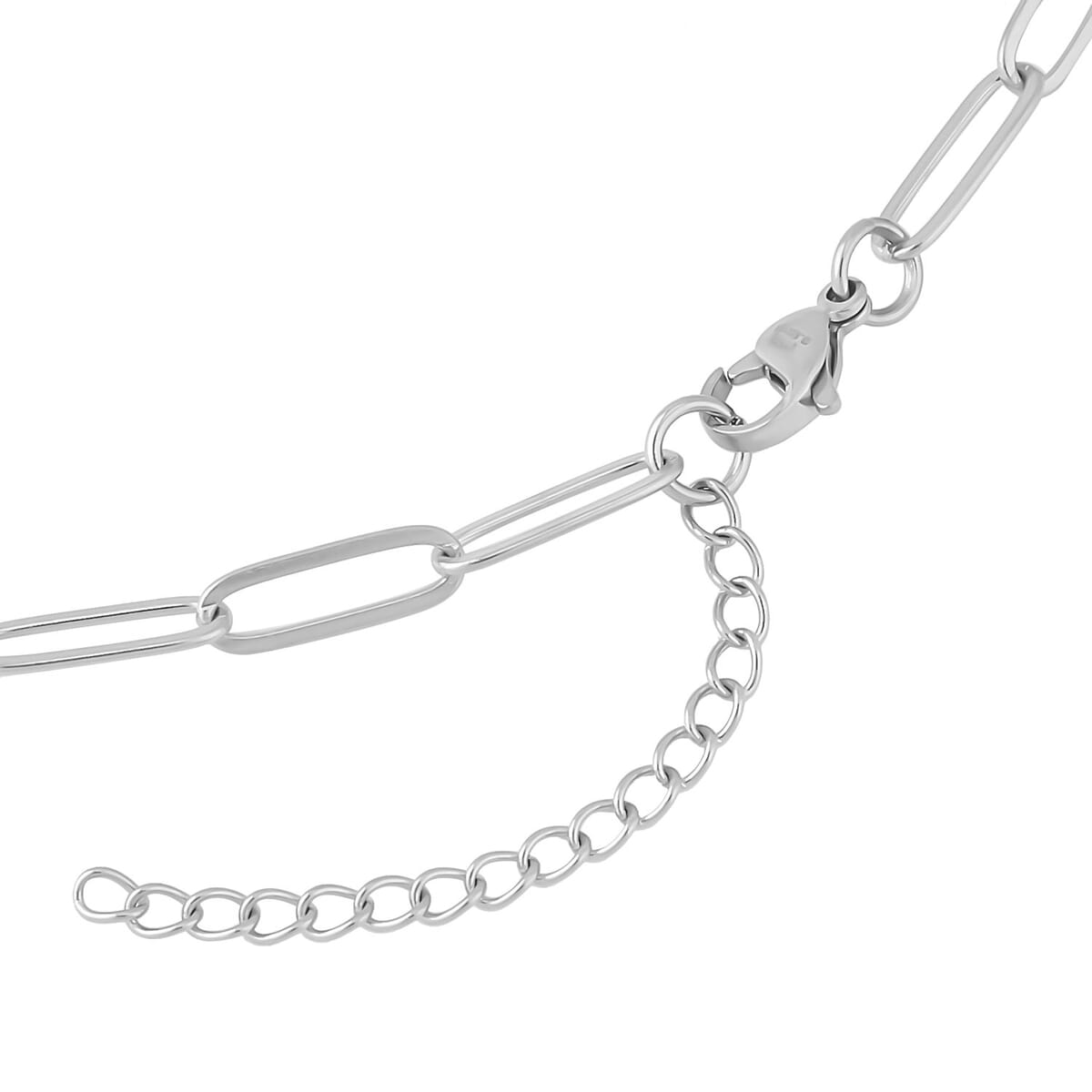 White Coin Freshwater Pearl Paper Clip Chain Necklace 18-20 Inches in Stainless Steel image number 3