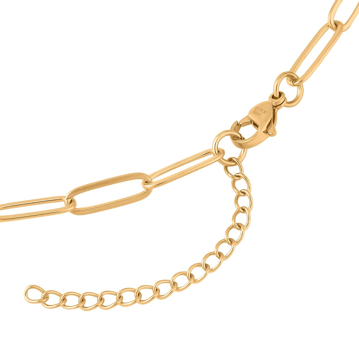 White Coin Freshwater Pearl Paper Clip Chain Necklace (18-20 Inches) in ION Plated YG Stainless Steel , Tarnish-Free, Waterproof, Sweat Proof Jewelry image number 3